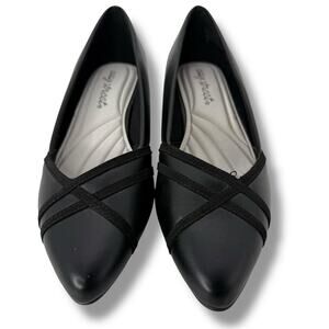 NEW Easy Street Heels Size 7W Wide Width Black Pointy Toe Block Heel NWOT